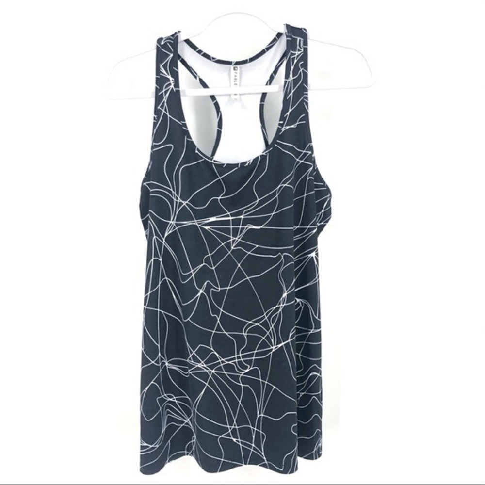 FABLETICS Size Medium Black & White Racerback Tank